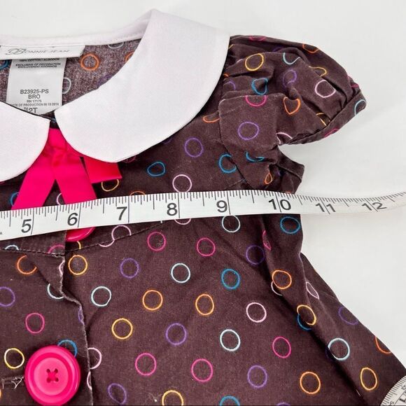 Bonnie Jean dress Fox & Floral embellished dress polka dots & panties size 2T - Picture 6 of 9